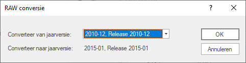 RAW conversie - keuze gemaakt