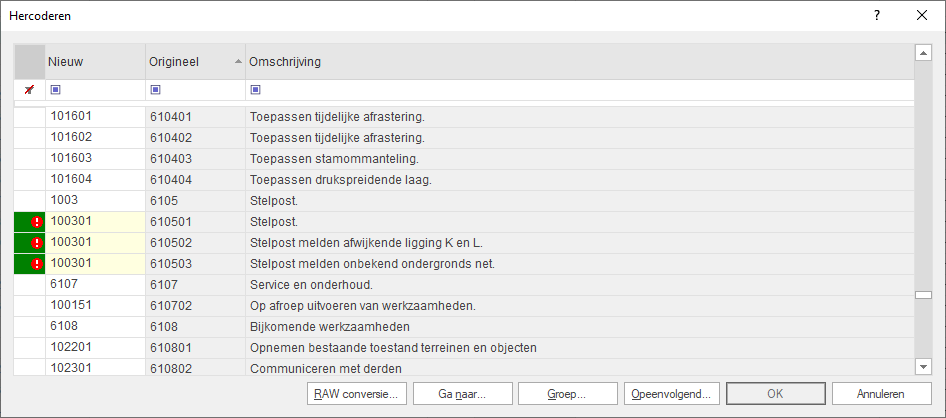 RAW conversie - dubbelingen