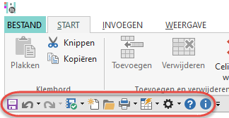 Werkbalk snelle toegang onderzijde