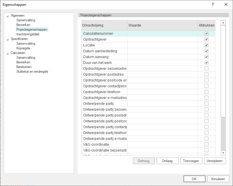 Eigenschappen-Algemeen-Projecteigenschappen