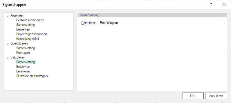 Eigenschappen-GwwCalc-Samenvatting