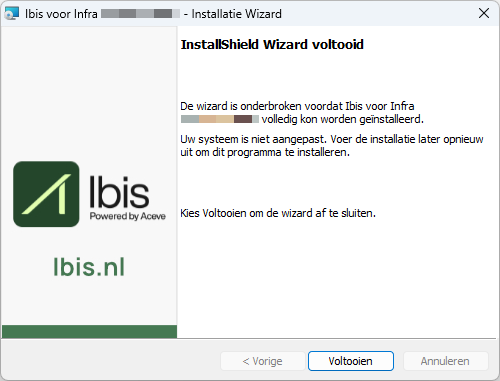 Installatie annuleren definitief