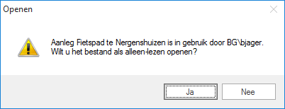Openen bestand SQL dat in gebruik is - melding