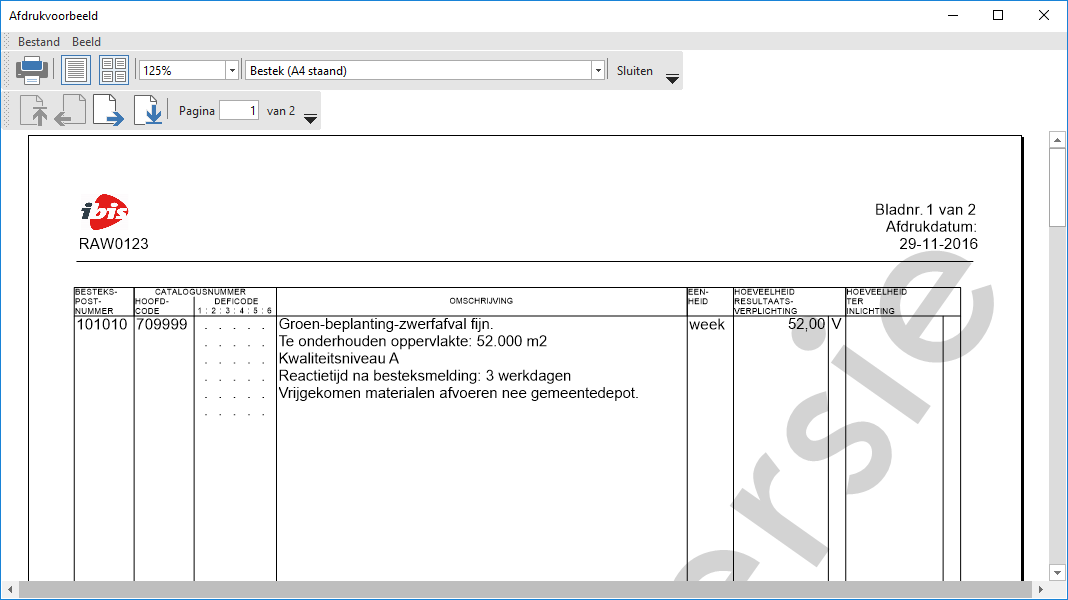 Hoofdcode met status voorlopig2