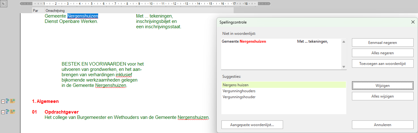 Spellingcontrole - handmatig aanpassen 3