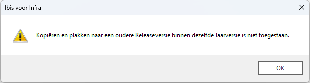 Melding kopiëren en plakken naar oudere Releaseversies