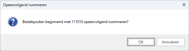 Opeenvolgend coderen -bestekposten