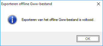 Exporteren offline Gww-bestand SQL gereed