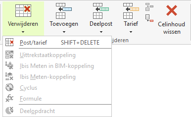 Groep toevoegen en verwijderen - Calculeren - verwijderen