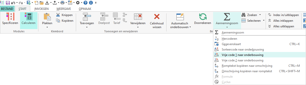 Vrije code naar onderbouwing