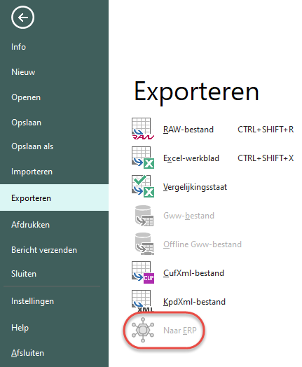 Lint Bestand Exporteren Calc - excl. ERP