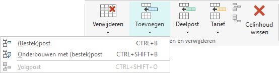 Toevoegen bestekposten hiërarchisch