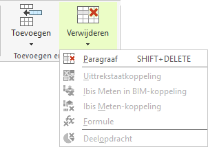 Groep toevoegen en verwijderen - Specificeren - verwijderen paragraaf