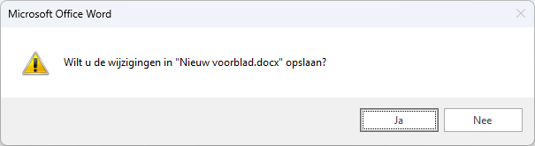 Word voorblad opslaan