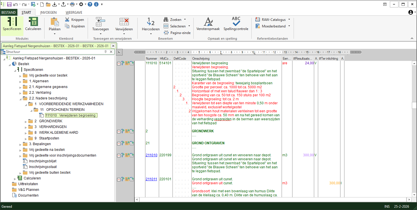 Ibis Meten koppeling in Specificeren
