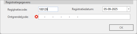 Registreren - ontgrendelcode ontbreekt - New