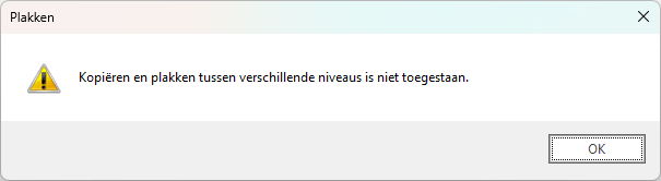Melding plakken tussen verschillende niveaus