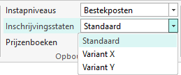 Inschrijvingsstaat selecteren