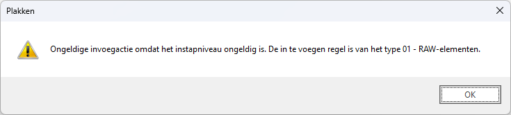 Toevoegen - ongelding instapniveau