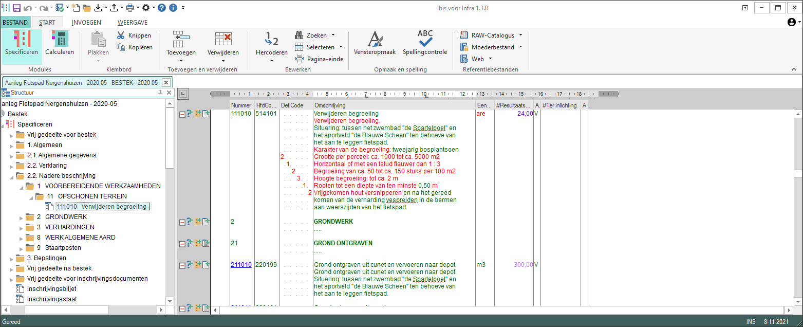 2D meten in PDF koppeling in bestek