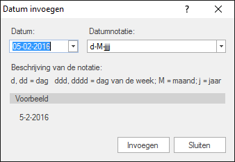 Datum invoegen