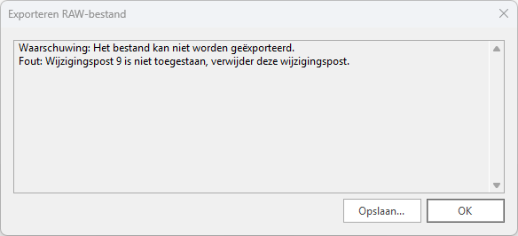Exporteren RAW - nota wijzigingspost 9