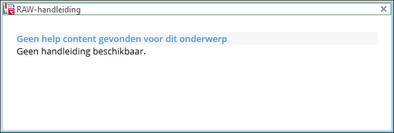 RAW-handleiding - melding geen content