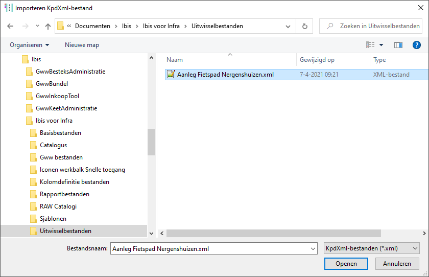 Importeren KpdXml