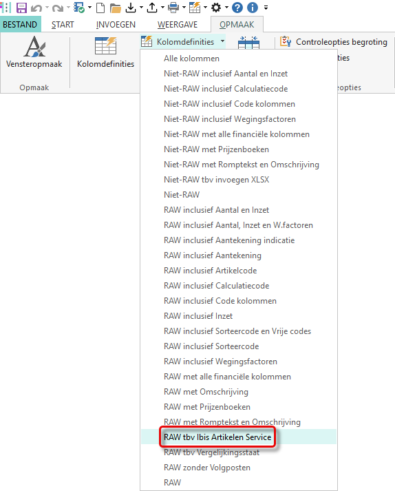 IAS - kolomdefinitie