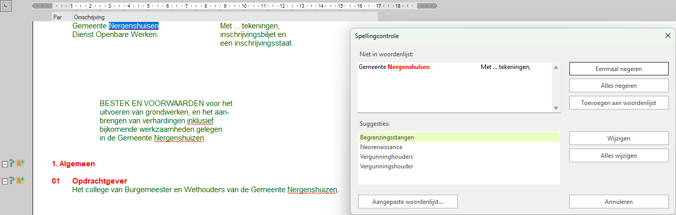 Spellingcontrole - handmatig aanpassen 1
