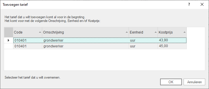 Opties-GwwCalc-Codering-Handmatig toevoegen