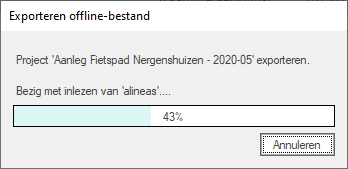 Exporteren offline Gww-bestand SQL voortgang