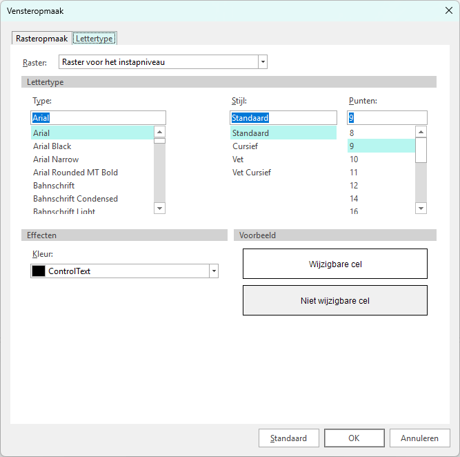 Vensteropmaak Calc lettertype - New