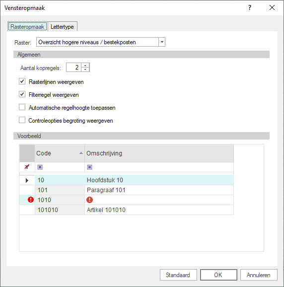 Vensteropmaak Calc