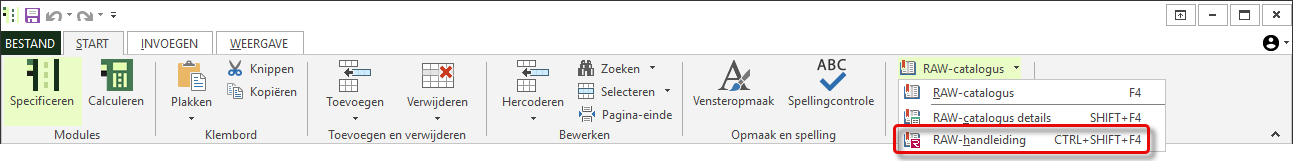 RAW-handleiding in v4.3 - menukeuze