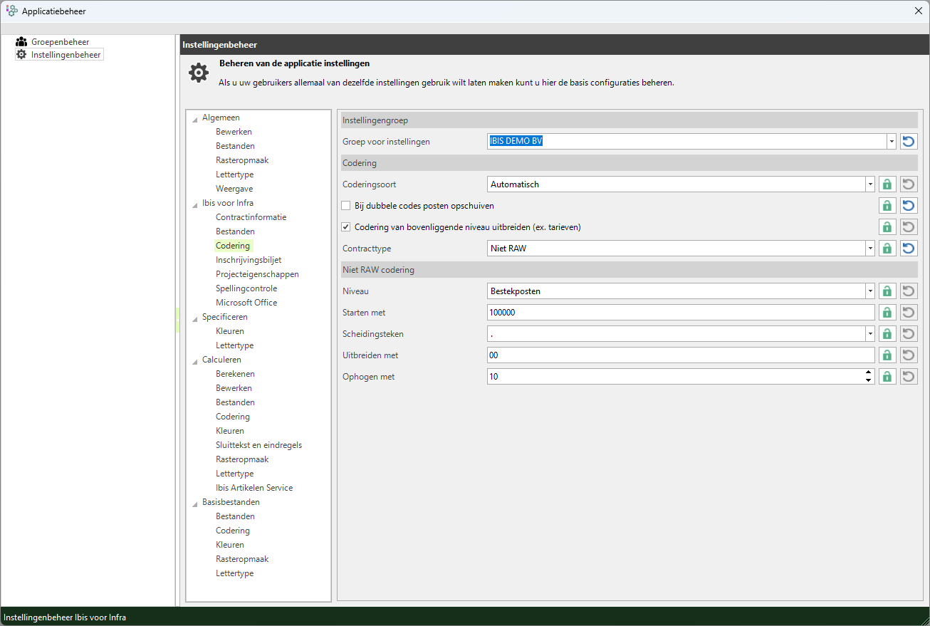 Instellingenbeheer - IvI - Codering - Niet RAW