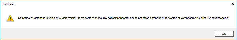 Opstarten SQL - foutmelding database versie