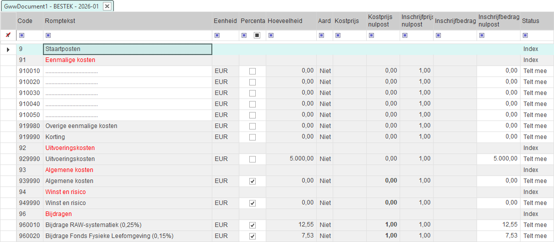 Nieuw bestand met BB