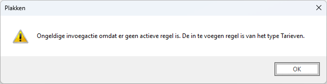 Toevoegen - geen actieve regel