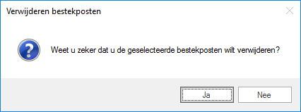 Verwijderen bestekpost
