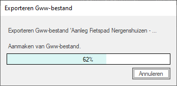 Exporteren Gww-bestand SQL voortgang