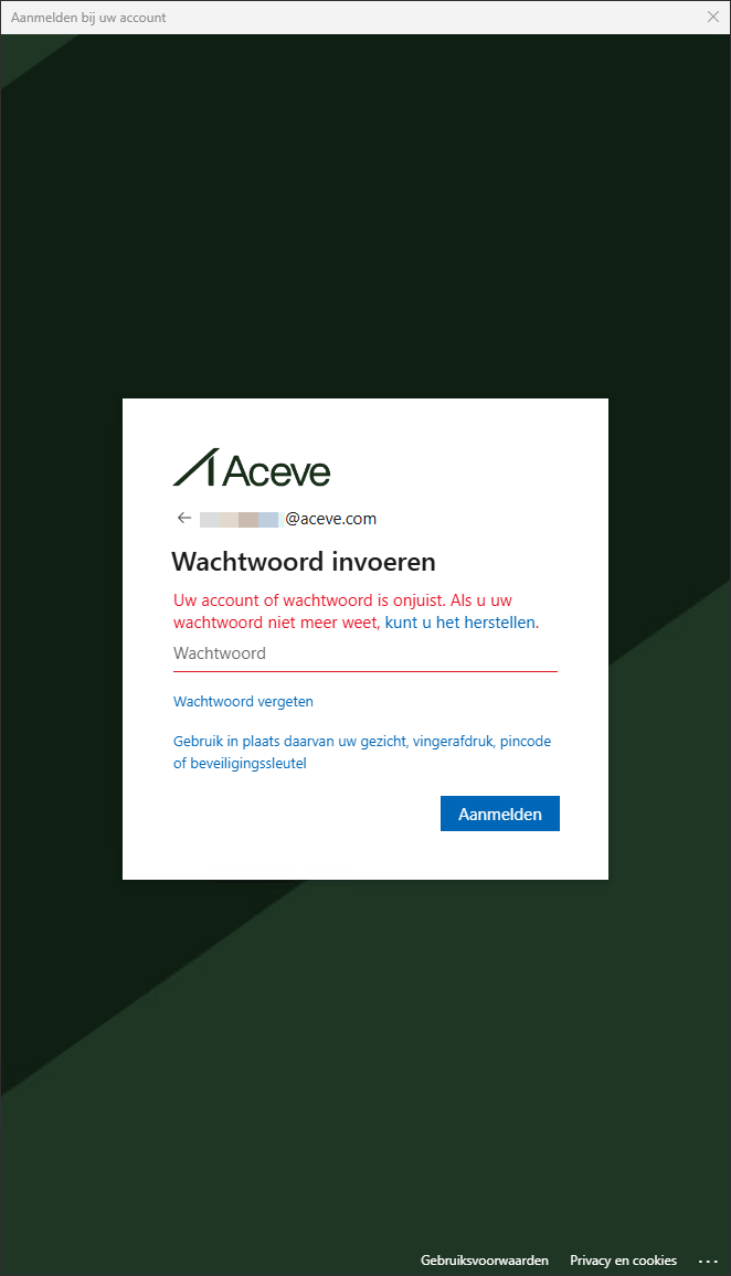 AVD inloggen MS werkaccount 5 - verkeerde inlogaccount