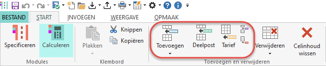 Toevoegen post-volgpost-deelpost-tarief 2