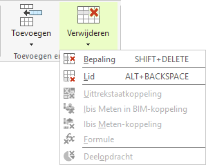 Groep toevoegen en verwijderen - Specificeren - verwijderen bepaling en lid