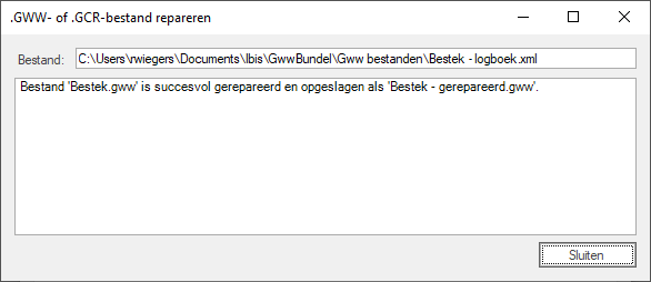 Bestand repareren-logboek