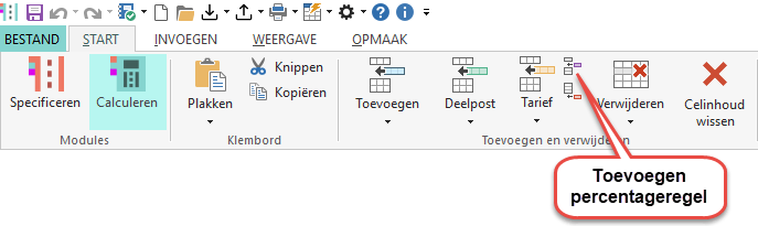 Toevoegen percentageregel - New