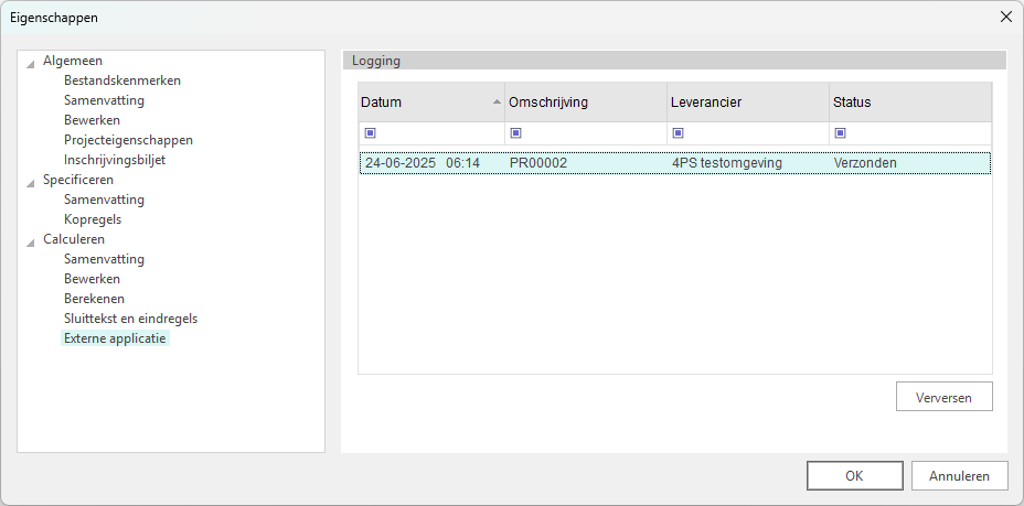 Eigenschappen-GwwCalc-Externe applicatie