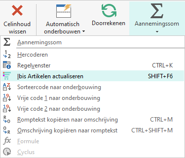 Ibis Artikelen Service actualiseren - in lint Start