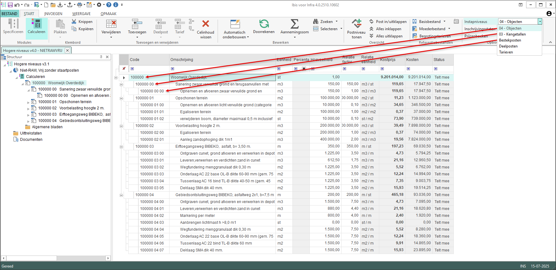 Meerdere niveaus in v3.1