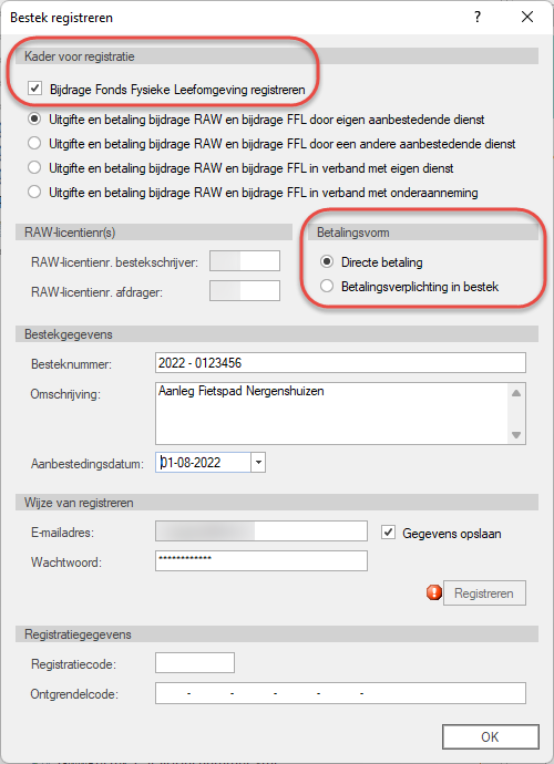 Registreren bestek webservice - invloed items op knop Registreren - vanaf 2022-09